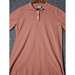 Tuckernuck Dress Channing Polo Knit Womens Medium Coral Collar Button Stretch